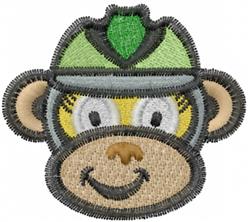 Monkey Face - 4x4 face beginner-friendly machine embroidery design for Backpacks