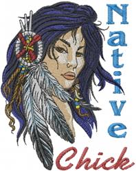 Native Chick - 5x7 chick detailed machine embroidery design for cute baby onesies