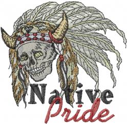 skull detailed machine digital embroidery - Native Pride perfect for reusable tote bags
