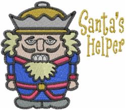 Colorful Nutcracker with a crown and whimsical features, perfect for Christmas-themed embroidery.