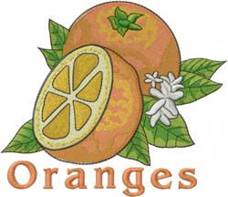 orange detailed machine digital embroidery - Oranges perfect for Fruit Baskets