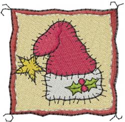 detailed christmas hat machine embroidery pattern - Patchwork Christmas Hat for reusable tote bags