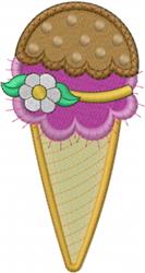 Patchwork Ice Cream - 6x10 leaf detailed embroidery design for reusable tote bags