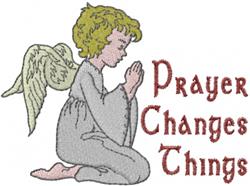 angel detailed machine embroidery - Prayer Changes perfect for patchwork quilt blocks