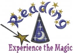 beginner-friendly star machine embroidery pattern - Reading Magic for Library Bags