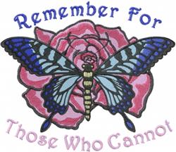 Remember - 6x10 butterfly detailed machine embroidery design for reusable tote bags