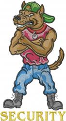 Security - 6x10 puppy dog detailed machine embroidery design for reusable tote bags