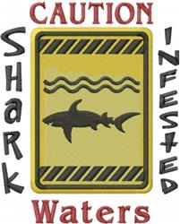 Shark Infested - 6x10 infested detailed machine embroidery design for Beach Bags