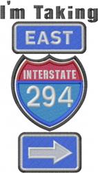 Taking Interstate - 6x10 interstate detailed embroidery design for decorative pillow covers