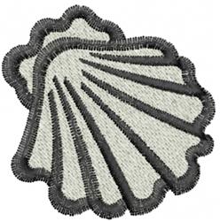 Textured shell with bold outlines, featuring curved lines and contrast stitching, ideal for coastal themes.