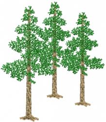 beginner-friendly tree machine embroidery pattern - Three Trees for Community Gatherings
