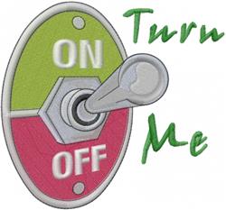 Playful toggle switch with a metallic lever, circular base, and vibrant green 'ON', red 'OFF' text.