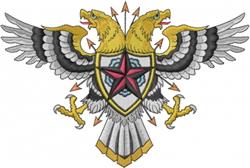 bird detailed machine embroidery - Two Headed Eagle perfect for reusable tote bags