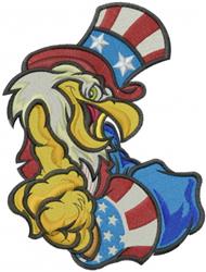 Uncle Sam Eagle - 6x10 bird detailed machine embroidery design for reusable tote bags