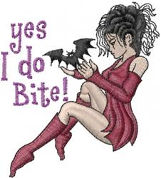 beginner-friendly halloween bat machine embroidery pattern - Vampire Bite for kitchen tea towels