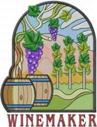 Winemaker - 6x10 winemaker detailed machine embroidery design for reusable tote bags
