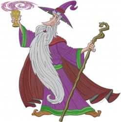 detailed wizard machine embroidery pattern - Wizard perfect for Seasonal Tablecloths