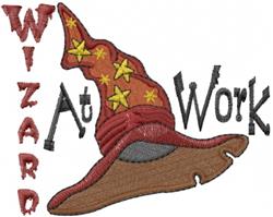 Wizard Work - 5x7 work detailed machine embroidery design for Birthday Banners
