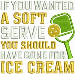 A Soft Serve - 4x4 serve detailed machine embroidery design for reusable tote bags