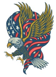 bird detailed machine embroidery - American Eagle perfect for reusable tote bags