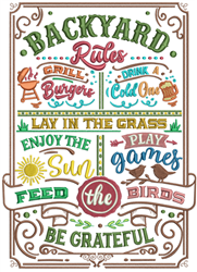 sunflower detailed machine embroidery - Backyard Rules perfect for Tablecloths