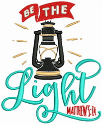 Be The Light - 4x4 light detailed machine embroidery design for decorative tea towels