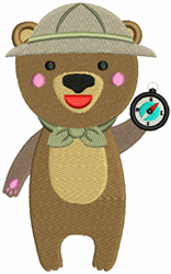 detailed bear machine embroidery pattern - Bear & Compass perfect for Nursery Decor