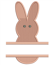 Cute bunny in light brown with large ears and black eyes, perfect for a playful Easter-themed kitchen towel.