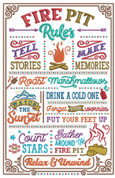 rule detailed machine digital embroidery - Fire Pit Rules perfect for kitchen aprons