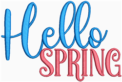 Hello Spring - 4x4 spring beginner-friendly embroidery design for reusable tote bags
