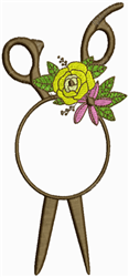 Monogram Scissors - 4x4 scissor beginner-friendly embroidery design for patchwork quilt blocks