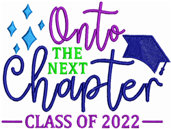 chapter detailed machine embroidery - Next Chapter perfect for Graduation Caps