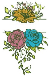 detailed rose machine embroidery pattern - Rose Split perfect for festive table runners