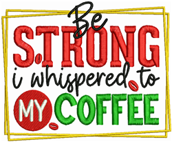 detailed coffee machine embroidery pattern - Strong Coffee for decorative pillow covers