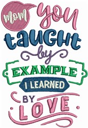 Taught By Example - 4x4 example detailed embroidery design for reusable tote bags