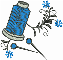 Thread & Pins - 4x4 leaf detailed embroidery design for decorative pillow covers