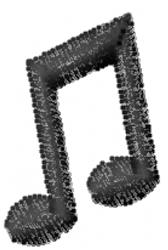 8th Notes - 4x4 note quick stitch machine embroidery design for kitchen tea towels