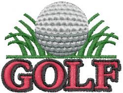 beginner-friendly golf machine embroidery pattern - GOLF perfect for reusable tote bags