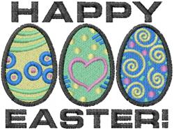 detailed spring easter machine embroidery pattern - Happy Easter for patchwork quilt blocks