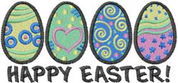 detailed easter easter machine embroidery pattern - Happy Easter for patchwork quilt blocks