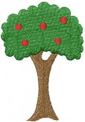 Apple Tree - 4x4 tree quick stitch machine embroidery design for reusable tote bags