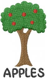 tree quick stitch machine embroidery - Apple Tree perfect for decorative pillow covers