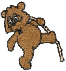 bear beginner-friendly machine embroidery - Dancing Bear perfect for kitchen tea towels