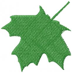 Realistic green leaf design with detailed texture, showcasing pointed lobes and stem, perfect for nature projects.