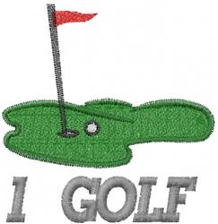 beginner-friendly golf machine embroidery pattern - I GOLF perfect for kitchen aprons