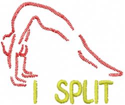 I Split Red - 4x4 split quick stitch machine embroidery design for Gymnastics Bags