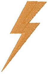 Golden lightning bolt with sharp angles and textured detail on a white background, perfect for modern embroidery.