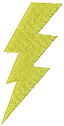 Bold lightning bolt shape in vibrant yellow, featuring sharp angles against a plain background, perfect for dynamic embroider