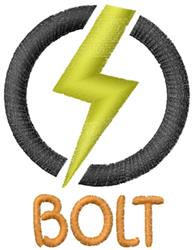 Bold lightning bolt in yellow within a black circular outline, with 'BOLT' in warm orange below. Modern and energetic design.