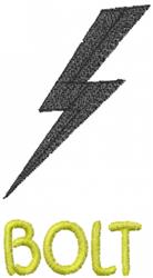 Bold lightning bolt in dark hues with bright yellow 'BOLT' text, featuring a modern and playful style.